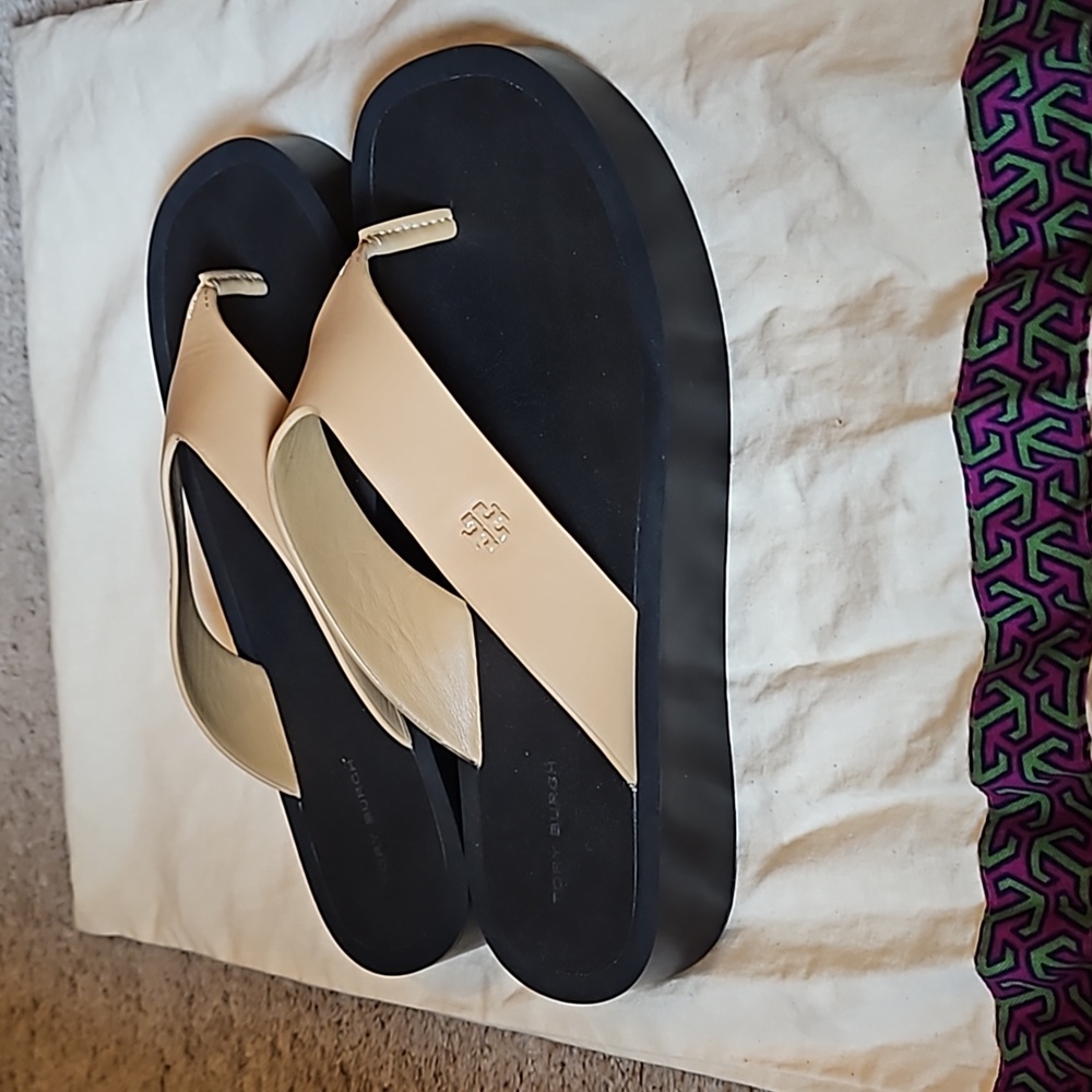 Authentic Tory Burch Leather Sandals - Picture 2 of 6